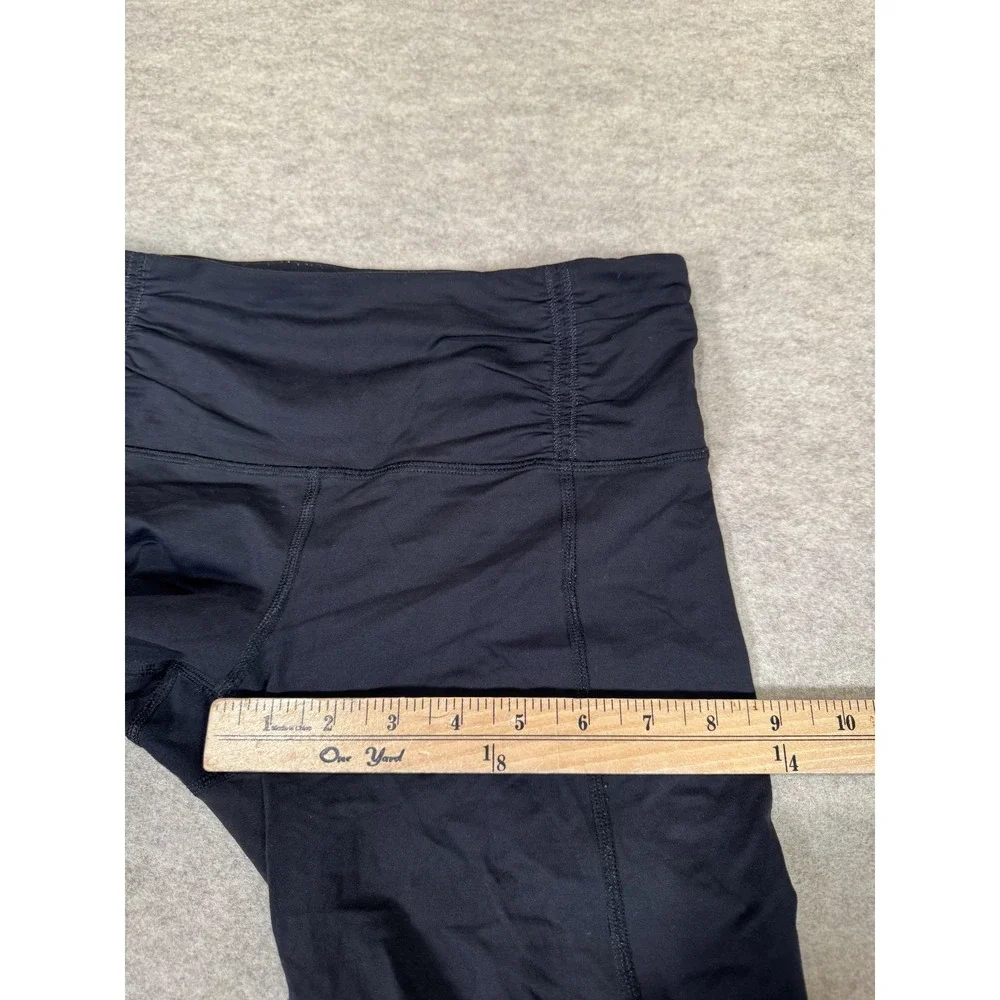 Lululemon‎ Leggings Womens 6 Black Capri Ruched Zip Pocket Yoga Athletic Gym